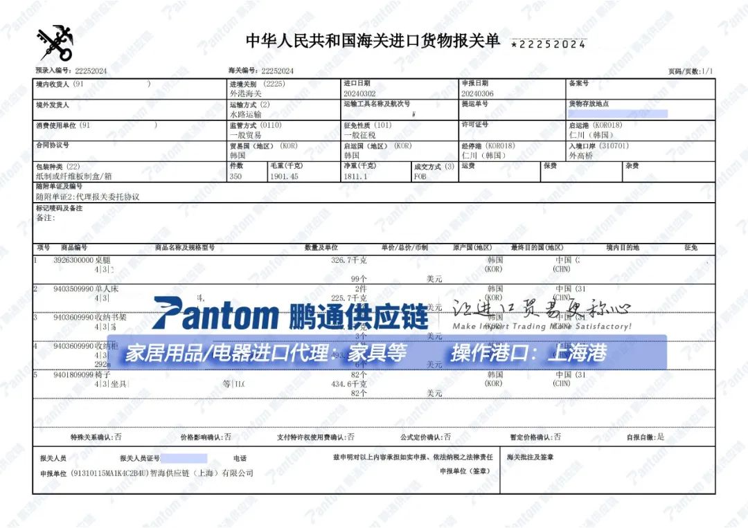 【进口案例】如何在上海港高效完成家具进口清关？（附详细流程）